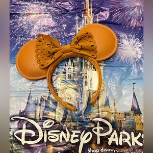 Walt Disney Minnie Mouse Ear Headband (for adults) Faux Leather Autumn Suede